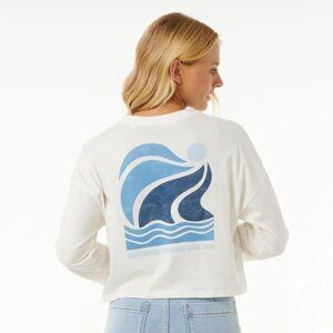 Rip Curl Cut Laps Wave Beachy Crop Long Sleeve Tee Size Small New NWT
